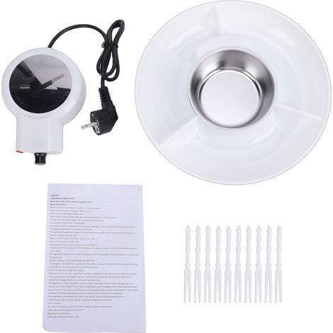 Appareil à fondue électrique avec plateau de service amovible et 10 fourchettes à rôtir. Idéal pour les soirées entre amis ou en amoureux. Prise européenne. (1/5)
