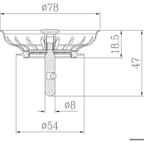 Filtre De Vidange - Acier Inoxydable SS304 - Diamètre 78 Mm - Bouchon Escamotable - Universel (1/4)