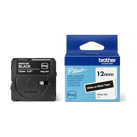 Etiqueteuse Brother Ruban Btag 335 blanc sur noir 12 mm de large