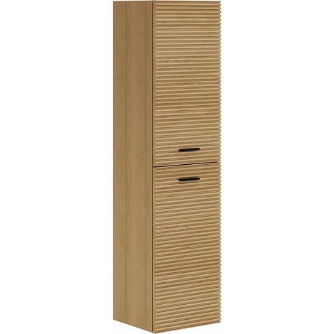 Colonna bagno sospesa scanalata - Naturale chiaro - H140 cm - SARONE (1/5)