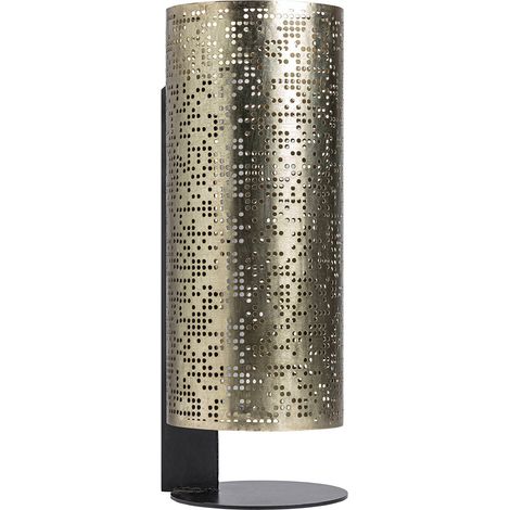 Lampadaire jacquard en acier doré - doré et noir (1/3)