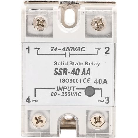 SSr 40AA 40A Solid State Relay Module, AC-AC Input 90-250V, AC Output 24-480V (1/5)