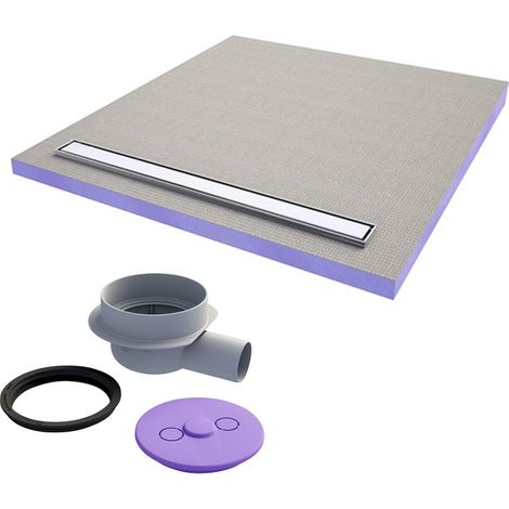 Jackon JACKOBOARD Aqua line bandeja de alicatado fácil con barra 120x90 cm + desagüe horizontal (4515477 + 4515478) (1/5)