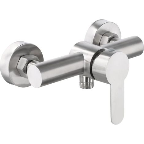 Mitigeur de douche mural, robinet de douche universel en acier inoxydable 304, mitigeur de douche à poignée unique avec accessoires de montage pour eau froide et chaude (A) (1/4)