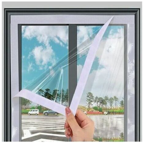 Film isolant anti froid pour fenêtres et portes – 180x200cm – Réutilisable, sans perçage, haute transparence, étanchéité à l'air - 71x79in (1/5)