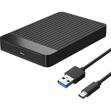 Externe Festplatte mit 6 TB schlankem USB 3.0 Typ-C-Anschluss auf 2,5-Zoll-SATA-Anschluss – Mac- und PC-kompatibles Festplattengehäuse, ultradünn, hohe Geschwindigkeit (1/4)