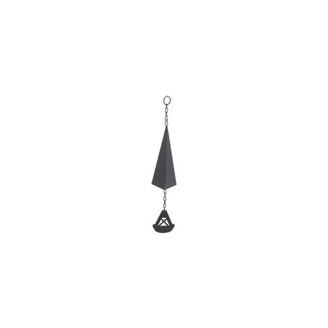 Carillon éolien triangulaire, clochette suspendue pour jardin, décoration intérieure et extérieure en fer noir avec anneau de suspension (1/5)