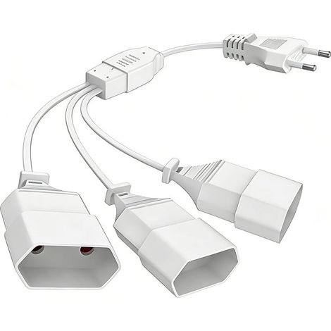 Rallonge Electrique 1m Plate 3 en 1 Multiprise Fiche Plate Derriere Meuble Double Prise Câble PC Rallonge Electrique 0.2m Triplite Triplette Electrique Multiprise 3 Prises Blanc (1/5)