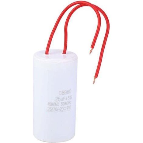 Condensateur, CBB60 condensateur de démarrage 25uF 450VAC pour appareils électroménagers 25/70/-20 condensateur de démarrage CBB60 25UF 450VAC condensateur de démarrage (1/3)