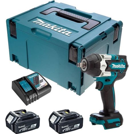 Makita – Boulonneuse à chocs 18V LXT 700 Nm avec 2 batteries 3,0 Ah – Moteur sans charbon – Technologie XPT – DTW700RFJ