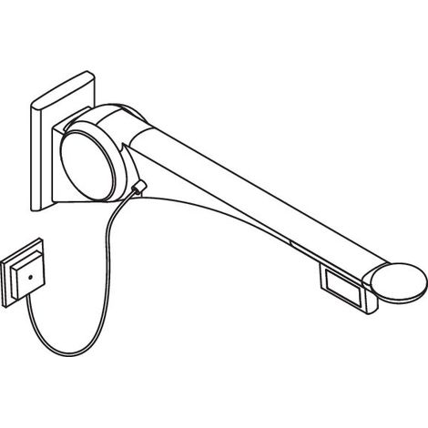 HEWI 802.50.47460 Poignée d'appui rabattable SD Premium, 750 mm, droite (1/2)
