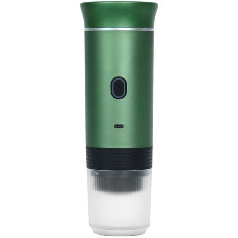 Cafetière portable de voyage, cafetière à piles, machine à expresso à une tasse pour camping, voiture, camping-car, randonnée, bureau, essentiels de cuisine, sans fil (vert) (1/5)