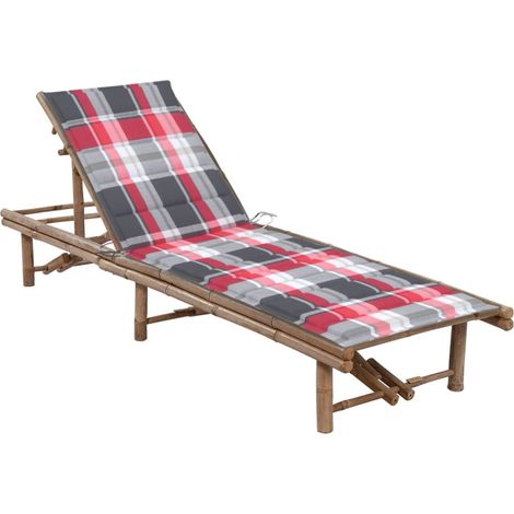 Chaise longue de jardin avec coussin Bambou 14 (1/5)