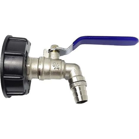 Robinet de réservoir 1000 l, pour collecteur d'eau de pluie IBC, adaptateur de réservoir de vidange, robinet en laiton à fil (1/4)