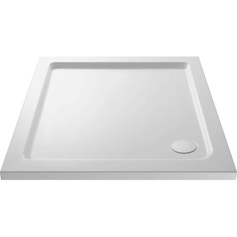 Slim 800 x 800 Square Stone Resin Shower Tray For Wetroom Enclosure (1/2)