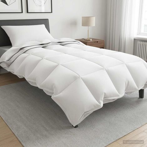 Ensemble de Duvet Annuel 2 pc 155 x 200 cm Toutes saisons Blanc (1/5)