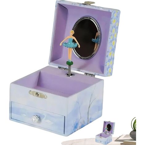 Coffret à bijoux princesse avec ballerine , musical pour filles , , tiroir et miroir amovibles , boî (1/5)