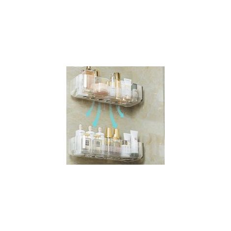 Lot de 2 Etagère Douche,Panier de Douche Étagère de Salle de Bain Sans Perçage, Étagères Murales de Salle de Bain,pour Salle de Bain/Cuisine (1/5)