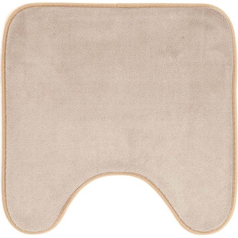 Tapis Contour WC (45 x 45 cm) Vitamine Sdb Taupe, Microfibre Unie