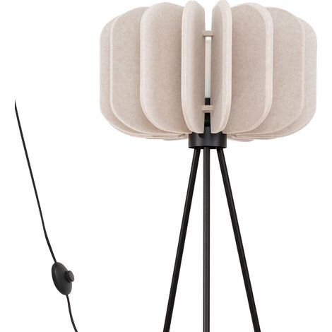 Lampada da terra treppiede feltro beige E27 MULA Sollux (1/5)