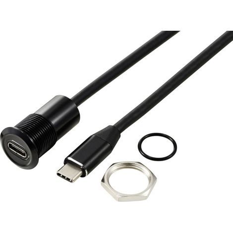 USB-C® (3.1) presa/spina 1 m cavo nero TC-13376328 TRU COMPONENTS Contenuto: 1 pz. (1/3)