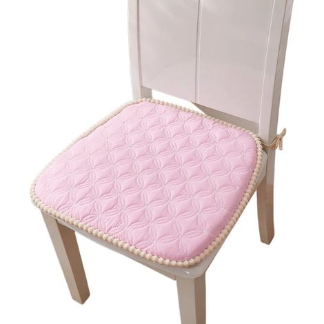 Coussin de chaise antidérapant 45 x 45 cm, en fibre de polyester lavable, pour restaurants, forme ronde, rose (1/5)