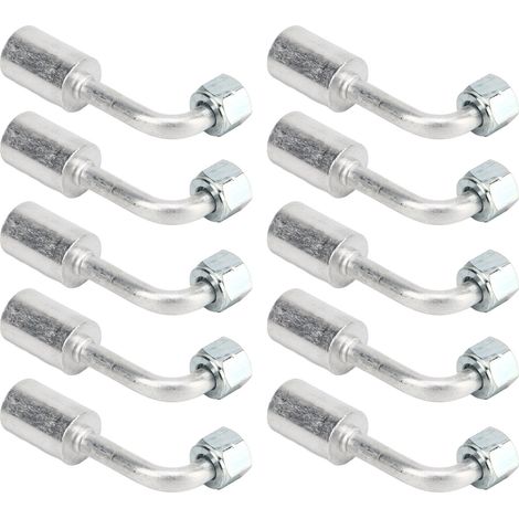 Raccords de climatisation 10 pièces 3/8 pouces aluminium coudés 90° à verrouillage pour flexible, adaptateurs connecteurs pour voiture camion engin (1/5)