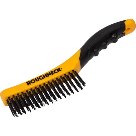 Heavy-Duty Roughneck 52044 Steel Wire Brush with Soft Grip Handle – 250 mm, Imported from the UK