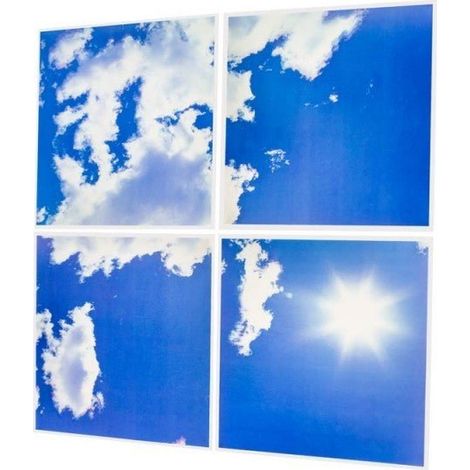 Optonica – Pack de 4 panneaux LED 60x60 Slim 45W – Lumière blanc froid 6000K – 3200 lumens – Éclairage pour bureaux et espaces professionnels (1/5)