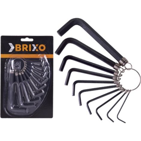 CHIAVI ESAGONALI BRIXO ACCIAIO ZINCO CROMATO SET 10 PEZZI (10657)