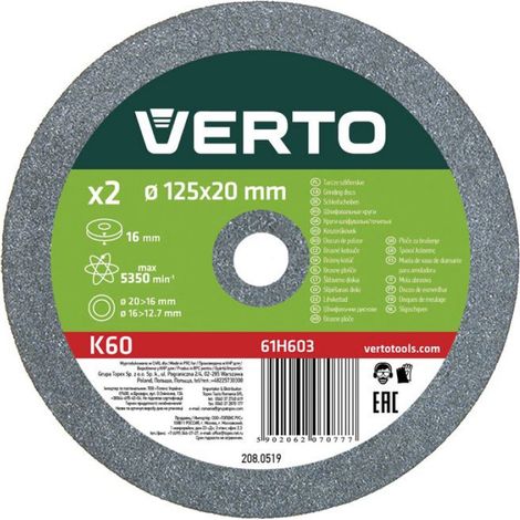 Disque Abrasif - 125 mm - Pour Meuleuse D Etabli - Pour Metal Et Affutage De Couteaux - 2 Unites