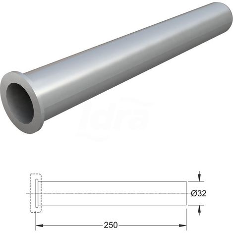 Canotto in abs con flangia diam 32 x 250 (1/2)