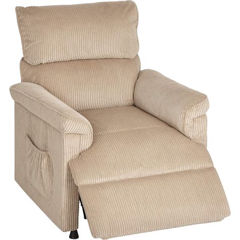 Sillón de masaje con vibración, calor y motor silencioso, tela marrón