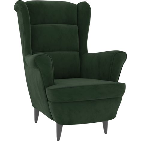 Poltrona lounge di design e moderna in velluto verde scuro DEC028686