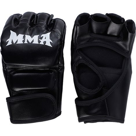 1 Paire de Gants de Boxe MMA à Paume Creuse, Renforcés et Confortables, Noirs pour Entraînement (1/5)