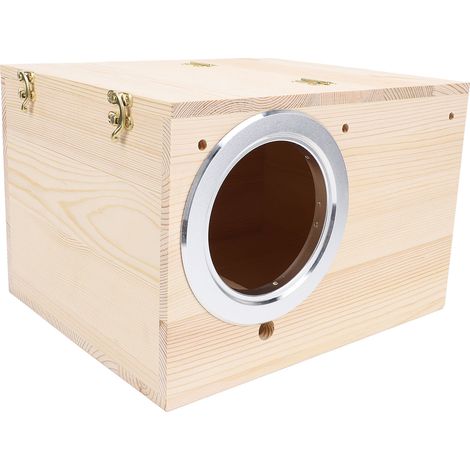 Maison nidification perruche en bois massif, cage reproduction oiseaux pour calopsitte, inséparables, perruche, serin, 30x25x20cm (1/5)
