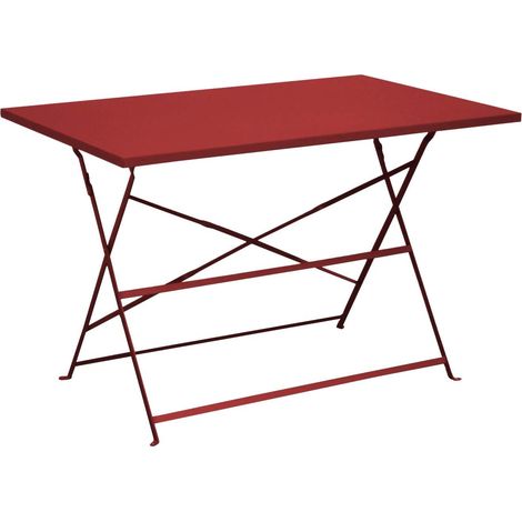 PROLOISIRS Guéridon Cuba rectangulaire - 110 x 70 cm - rouge - GRAPHITE (1/2)