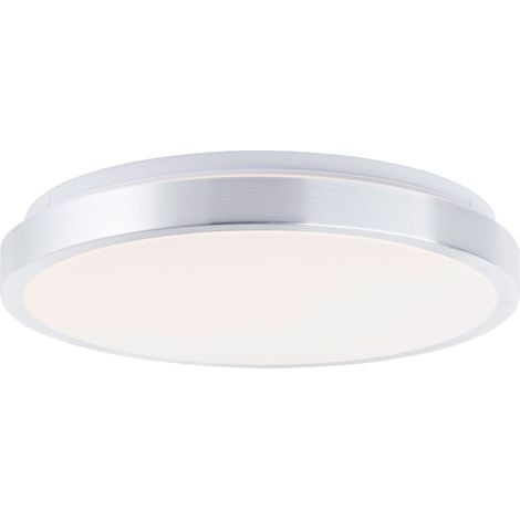 Plafonnier LED brillant Plafonnier LED Livas avec capteur de présence, 33 cm, 2400 lm, 3000K, couleur nickel (1/5)