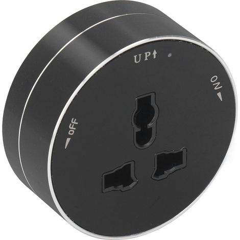 Abnehmbare Steckdosenleiste, kabellos, wasserdicht, moderner runder Steckeradapter mit Kontrollleuchte, 250 V, 13 A (1/5)