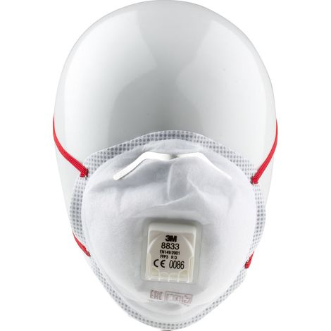 3M – Masque de protection FFP3 avec soupape – Clip nasal réglable – Boîte de 10 unités – Norme EN149:2001 – Protection contre particules fines
