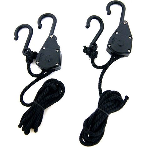 Fixations Super-Fix Light Weight pour lampes et filtres à charbon – Capacité 5 kg – Installation facile avec système de poulies – Noir – Superplant (1/4)