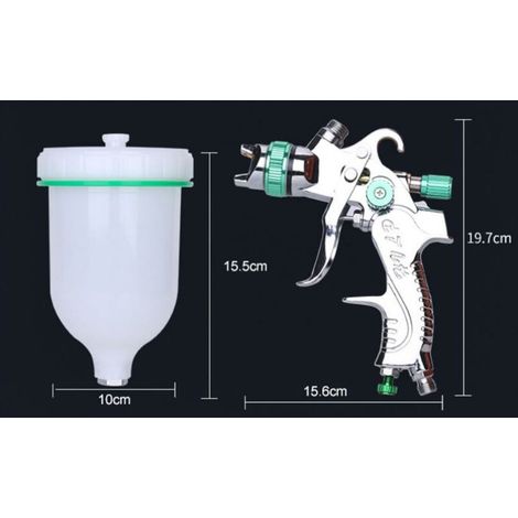 Professionnel Pistolet à Peinture Haute Pression Kit Pistolet à Pulvérisation d'Air Pistolet a Peinture Pneumatique à Alimentation par Gravité - 3 Buses(1,4mm 1,7mm 2,0mm) - 600CC pulvérisateur de pe (1/4)