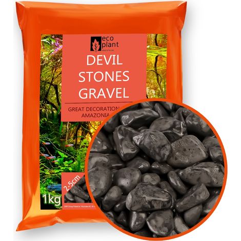 Piedras negras de guijarro, sustrato para acuario antialgas, enjuagadas, 1 kg (1/5)