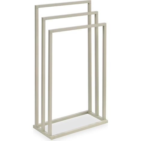 Idimex – Porte-serviettes en métal laqué beige – 3 tringles à différentes hauteurs – Design moderne pour salle de bain – Séchage rapide