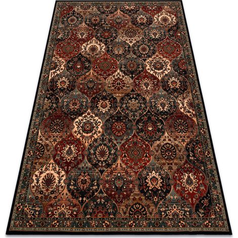 Wollteppich KASHQAI 4373 500 orientalisch, Gitter grün / rotwein  green 200x300 cm