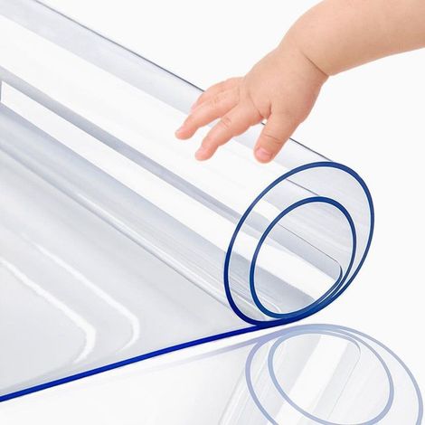 Nappe Transparente PVC, 80 x 120cm, Protection Table Antitâche pour Maison Extérieur, Facile à Nettoyer et Résistante,Épaisse 2mm (1/5)