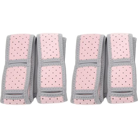 2 Pièces Genouillère Sangles, Soutien du Tendon Rotulien Sport Genouillère Protection Articulaire pour Hommes Femmes Course Tennis Rose (1/5)