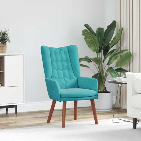 vidaXL fauteuil Turquoise 63 x 67 x 94 cm Velours (1/5)
