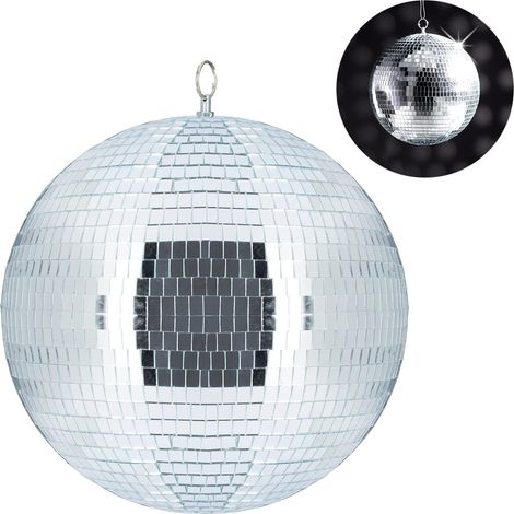 Boule À Facette - 1 Pièce - Verre Et Métal - Effet Lumineux Disco - Pour Fêtes Et Salon - Diamètre 30 Cm (1/5)