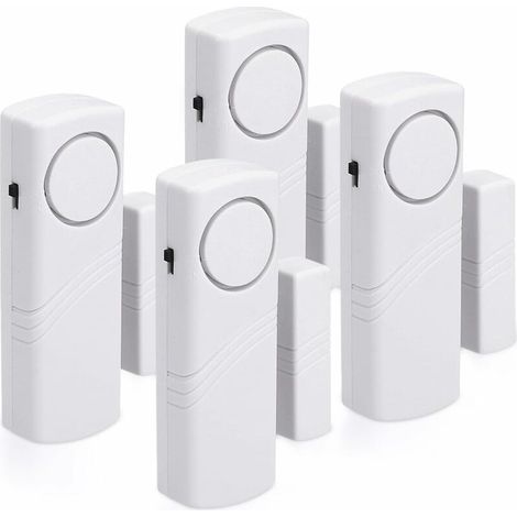 Alarme Porte et Fenêtre - Lot 4x Alarme Sans Fil Anti-Intrusion - Sécurité Maison Contre Cambriolage - Fonctionnement Magnétique - 90 dB (1/4)